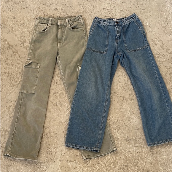 Zara Green & Denim Pants bundle girls 11/12 - Picture 1 of 6